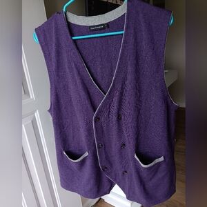 Paul Fredrick Purple Double-Breasted Vest